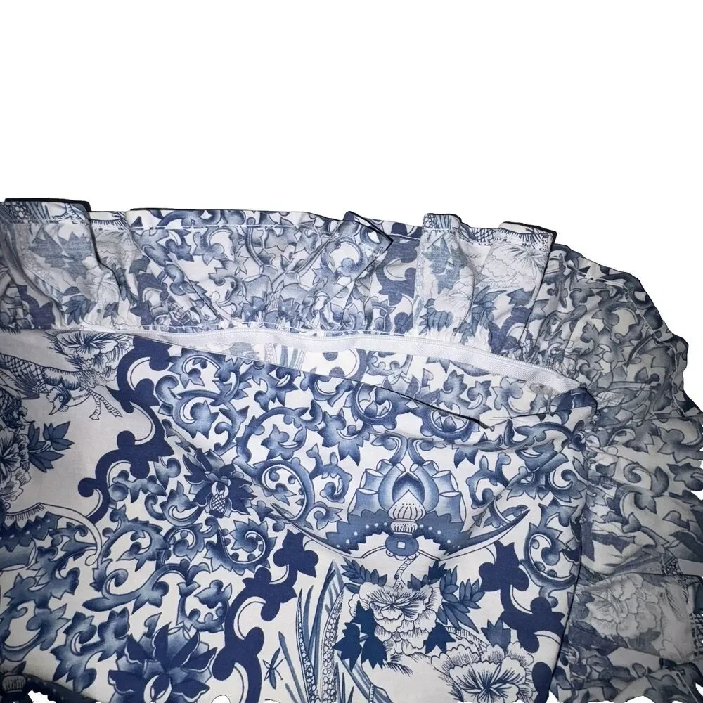 Vintage Ralph Lauren Blue Porcelain Tamarind Chinoiserie Pillow Cover 18 x 18